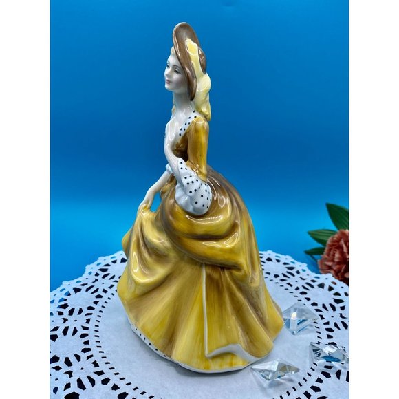 SOLD**Royal Doulton Sandra HN2275 Figurine, Lady in yellow dress, England, - Picture 6 of 13